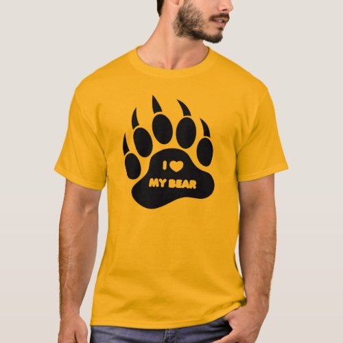 Gay Bear Pride Bear Paw I heart My Bear T_Shirt