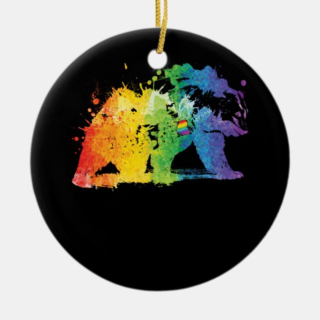 Gay Bear Pride Ceramic Ornament (Front)