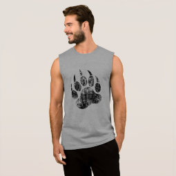 Gay Bear Pride Distressed Bear Paw Hot Sleeveless Shirt Zazzle