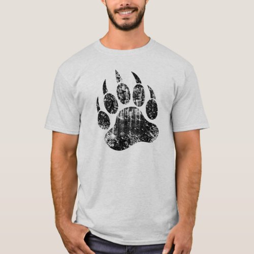 Gay Bear Pride distressed Bear Paw HOT  T_Shirt