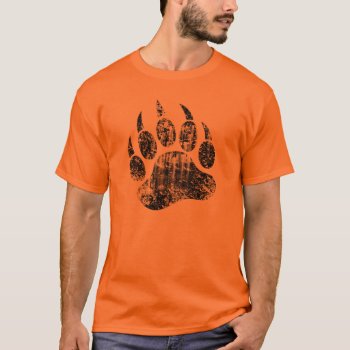 Gay Bear Pride Distressed Bear Paw Hot !! T-shirt by FUNNSTUFF4U at Zazzle