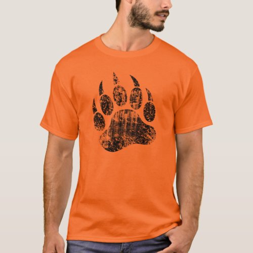 Gay Bear Pride distressed Bear Paw HOT  T_Shirt