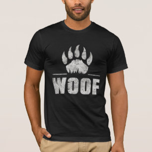 Gay Bear Pride Distressed Bear Paw WOOF  T-Shirt