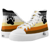 Gay Bear Pride Flag and Bear Paw High-Top Sneakers (Pair)