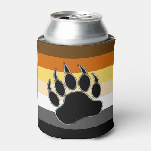 Gay Bear Pride Flag Bear Paw Can Cooler