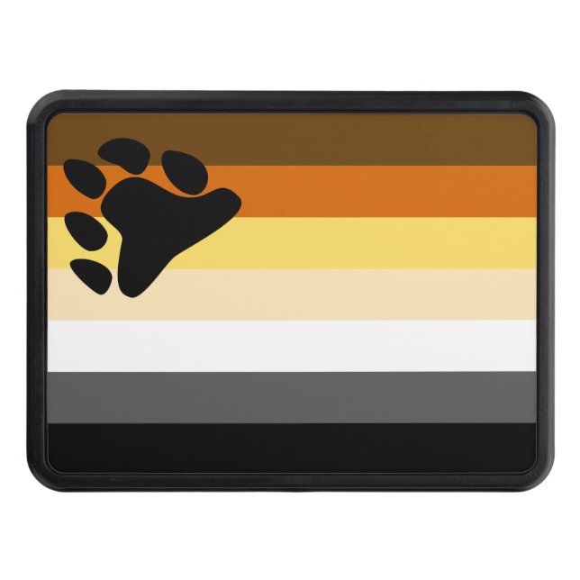 Gay Bear Pride Flag Bear Paw Hitch Cover (Front)