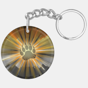 Gay Bear Pride Flag Bear Paw Keychain