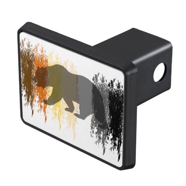 Gay Bear Pride Flag Bear Paw Tow Hitch Cover (Top Right)