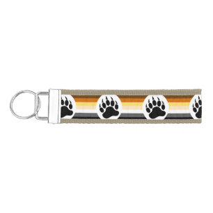 Gay Bear Pride Flag Bear Paw Wrist Keychain