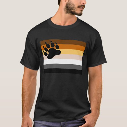 Gay Bear Pride Flag Black Bear Paw _ Shirt