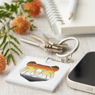 Gay Bear Pride Flag Colored Bear Keychain