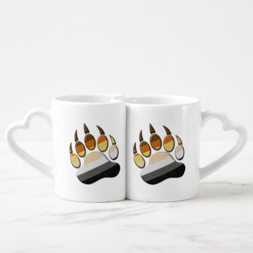 Gay Bear Pride Flag Colored Paw Symbol Coffee Mug Set