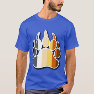 Gay Bear Pride flag deep shadow Bear Paw T-Shirt