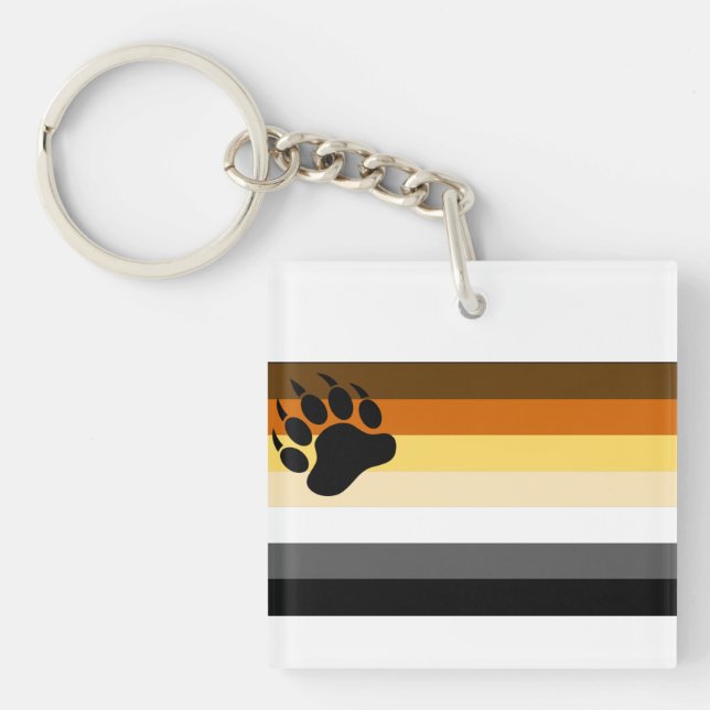 Gay Bear Pride Flag Keychain (Front)
