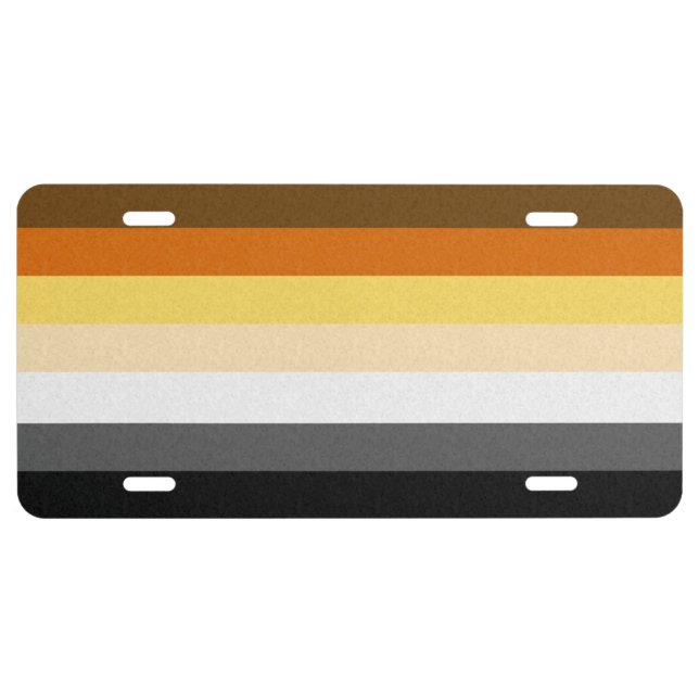 Gay Bear Pride Flag License Plate (Front)