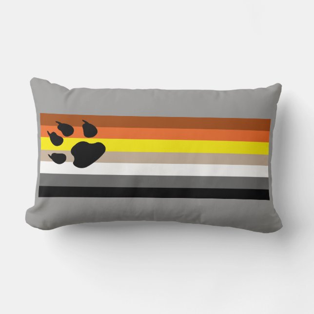 Gay Bear Pride flag pillow. Lumbar Pillow (Front)