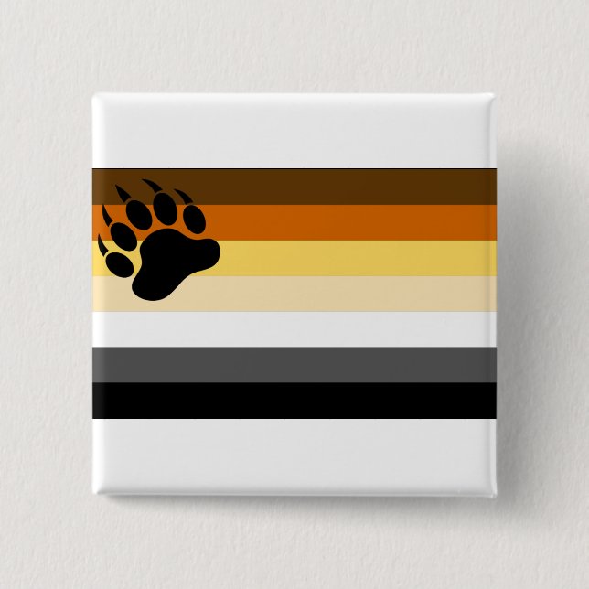 Gay Bear Pride Flag Pinback Button (Front)