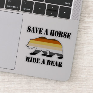 Gay Bear Pride Flag Save A Horse Ride A Bear Sticker
