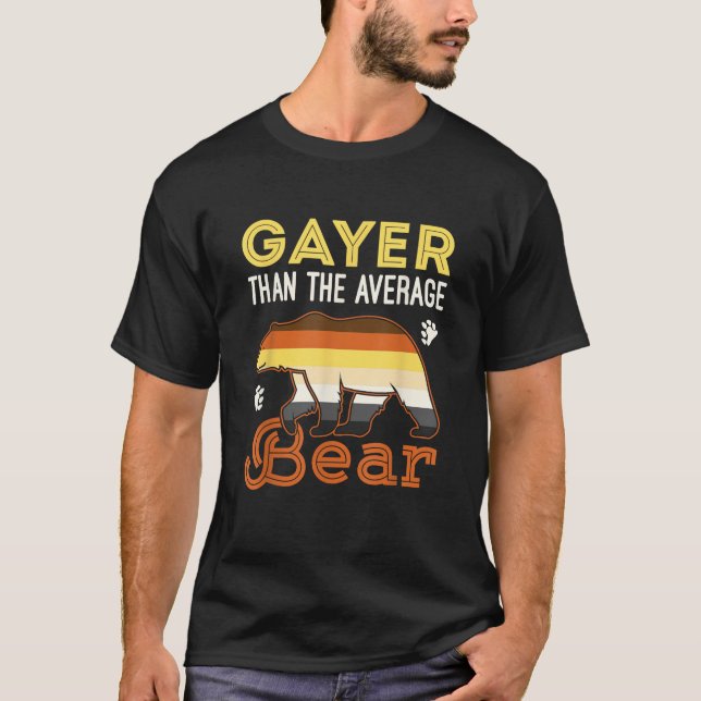 Gay Bear Pride Flag Subculture Men Male LGBTQ T Sh T-Shirt (Front)