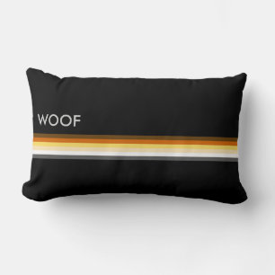 Gay Bear Pride Flag WOOF Masculine and Sleek Lumbar Pillow