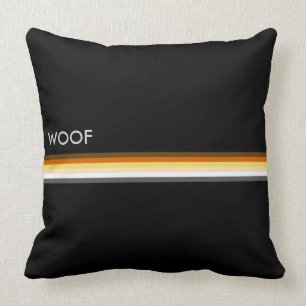 Gay Bear Pride Flag WOOF Masculine and Sleek Throw Pillow