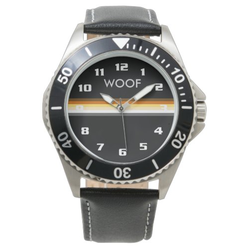 Gay Bear Pride Flag WOOF Masculine and Sleek Watch