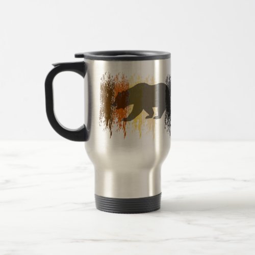 Gay Bear Pride Grunge abstract Pride Colors Travel Mug