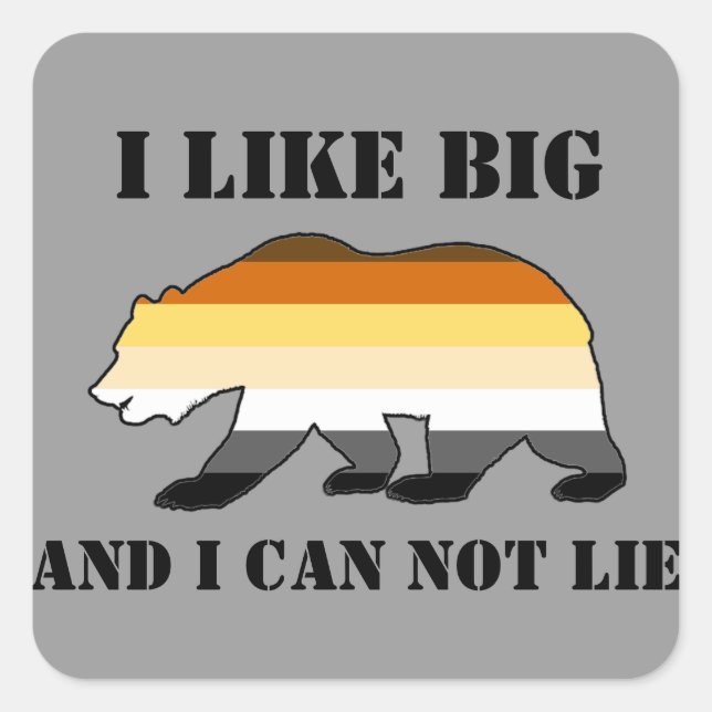 Gay Bear Pride I like big bears and i can not lie Square Sticker (Front)