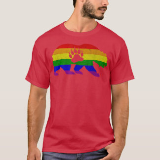 Gay Bear Pride  - LGBT Flag Bear Paw  T-Shirt