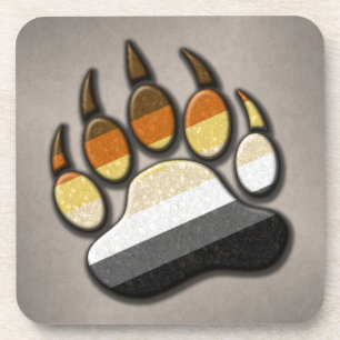 Gay Bear Pride Paw Beverage Coaster