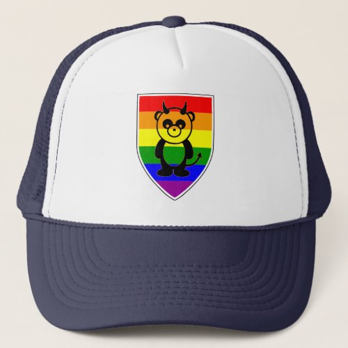 Gay bear Pride rainbow Flag Panda Trucker Hat