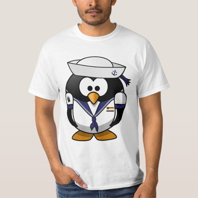 Gay bear Pride Sailor Penguin T-Shirt (Front)