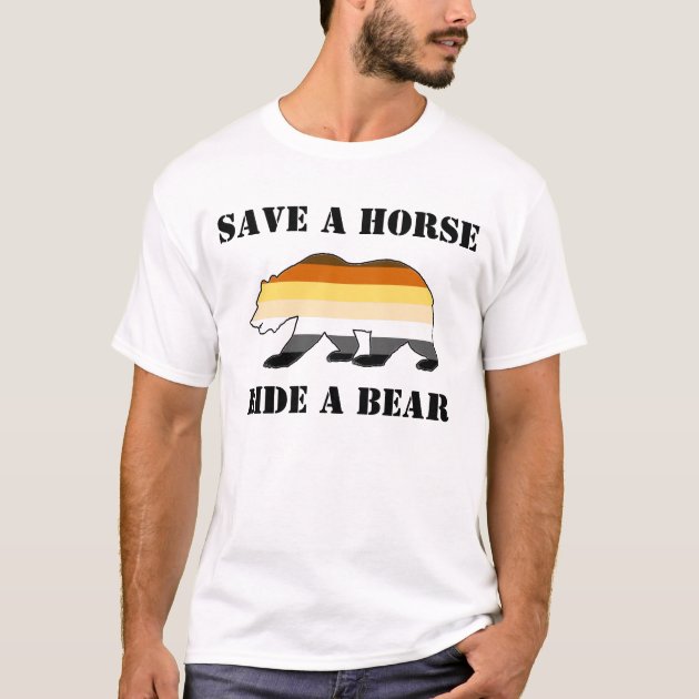 CafePress Gay Bear Bumper Sticker – “Save A Horse Ride A Bear” Oval Decal For Car, Laptop, Or Gift