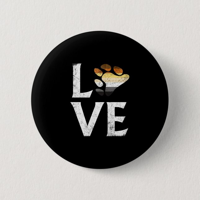 Gay Bear Pride Stacked Love Button (Front)