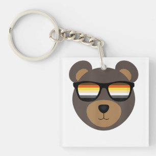 Gay Bear Sunglasses Distressed  Keychain
