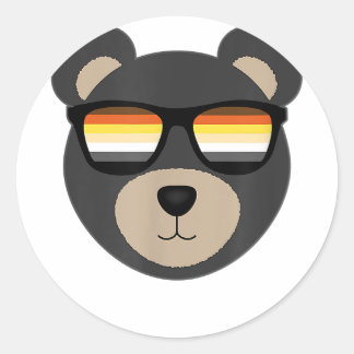 Gay Bear Sunglasses logo Classic Round Sticker