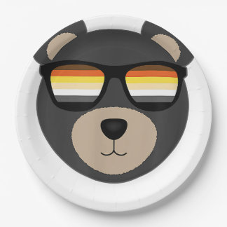 Gay Bear Sunglasses logo Paper Plates