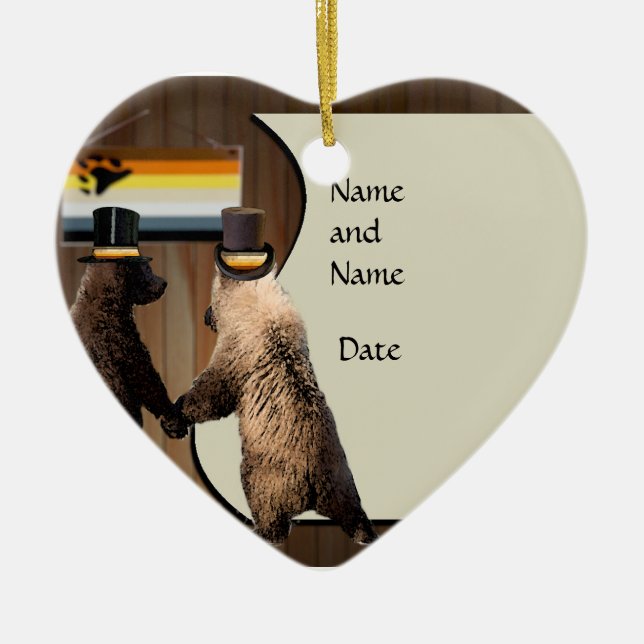 Gay Bear Wedding or Ceremony Ornament Favors (Front)