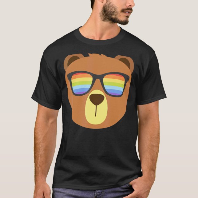 Gay Bear With Sunglasses Lgbt Pride Month T-Shirt (Front)