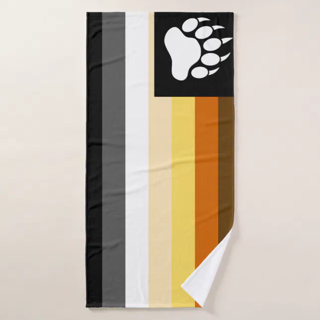 Gay Bears Pride Flag and Bear Paw Bath Towel Zazzle