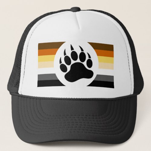 Gay Bears Pride Flag and Bear Paw Trucker Hat