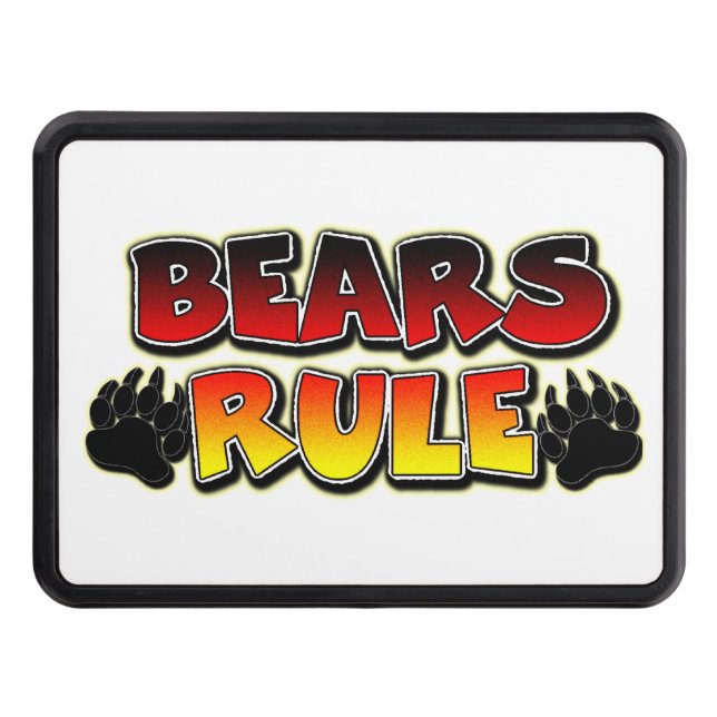 Gay Bears Rule Double Paw raised 3D effect Hitch Cover (Front)