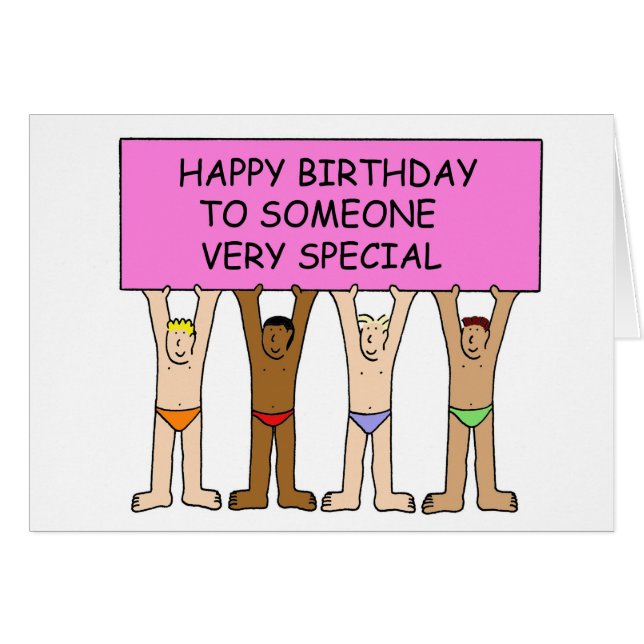 Gay Birthday Men in Underpants Cards (Front Horizontal)