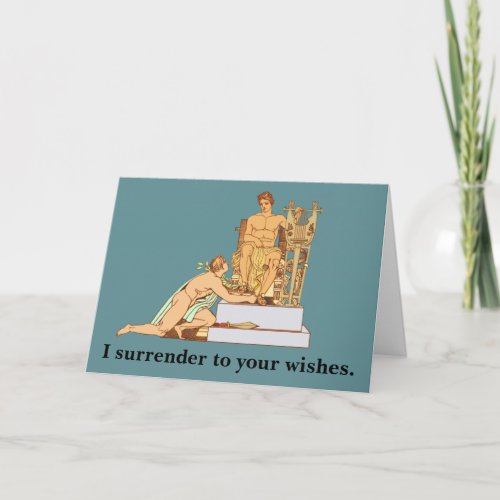 Gay Birthday Surrender to Wishes Card