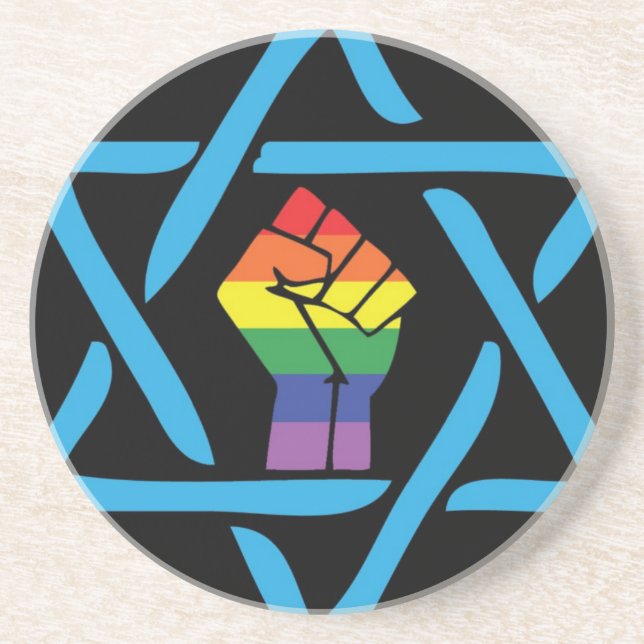 Gay Black Jewish Drink Coaster (Front)