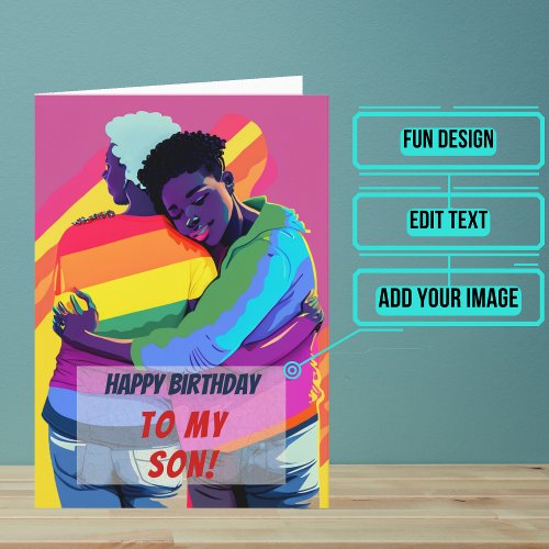 Gay Black Son from Mom Birthday Card