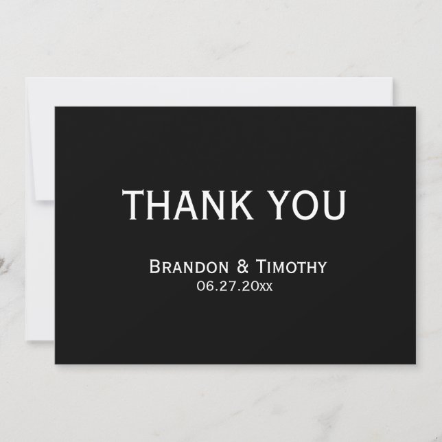 Gay Black Wedding Thank You Cards (Front)