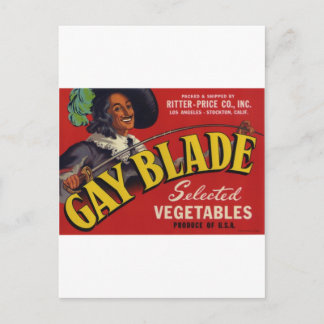 Gay Blade Vegetables Postcard