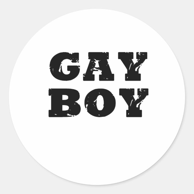 Gay Boy Classic Round Sticker (Front)