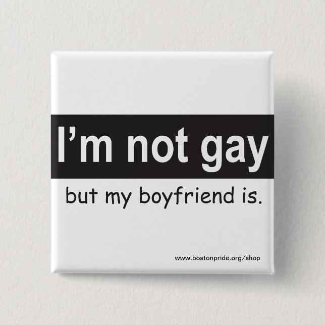 Gay Boyfriend Square Button (Front)